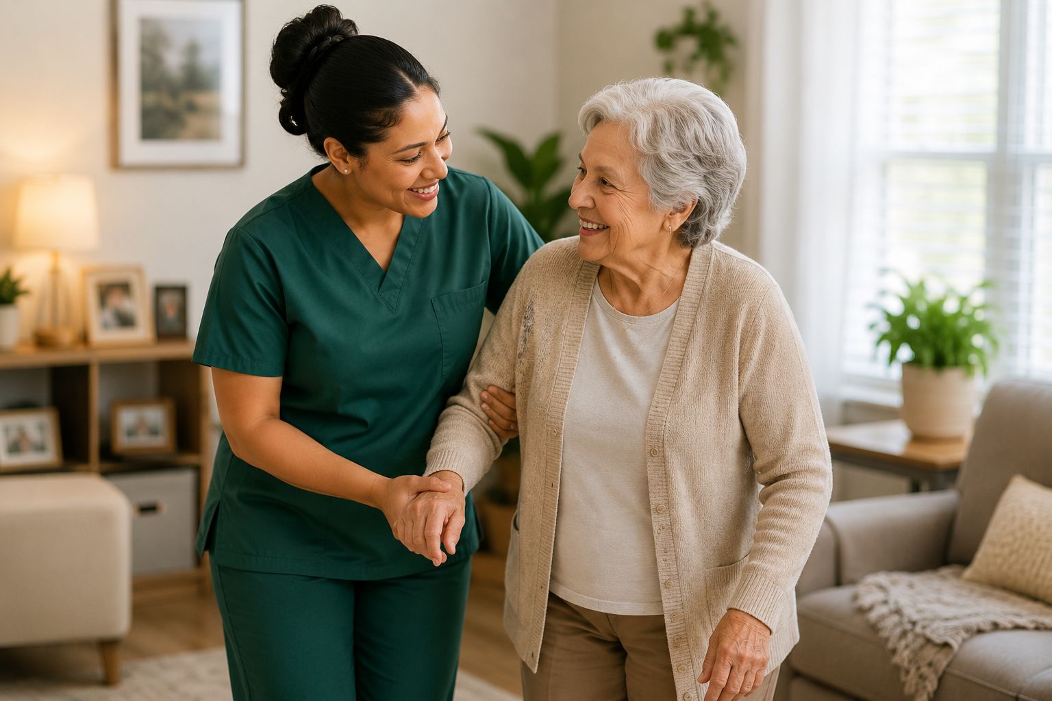 Caregiver with patient